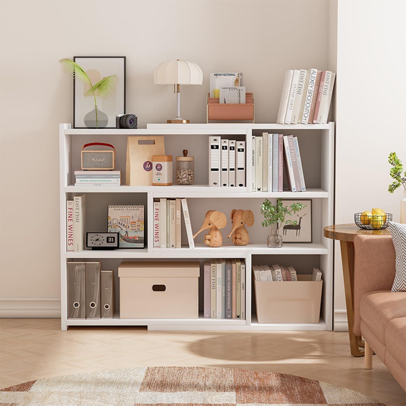 ホワイト 絵本棚 収納 漫画 飾り棚 簡単 組み立て 本棚 本棚 コーナー