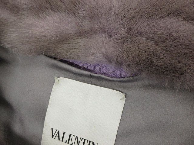 ヴァレンティノ ヴァレンチノ VALENTINO ミンク ファー コート ジャケット 毛皮 40 グレー パープル 上着 アウター Ciwifurs WWW_SIROKUMA-CORPORATION_COM
