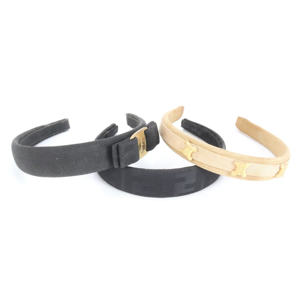 まとめ ３点 セット セリーヌ フェラガモ フェンディ カチューシャ トリオンフ ヴァラリボン ヘア レディース ERE CW14-4