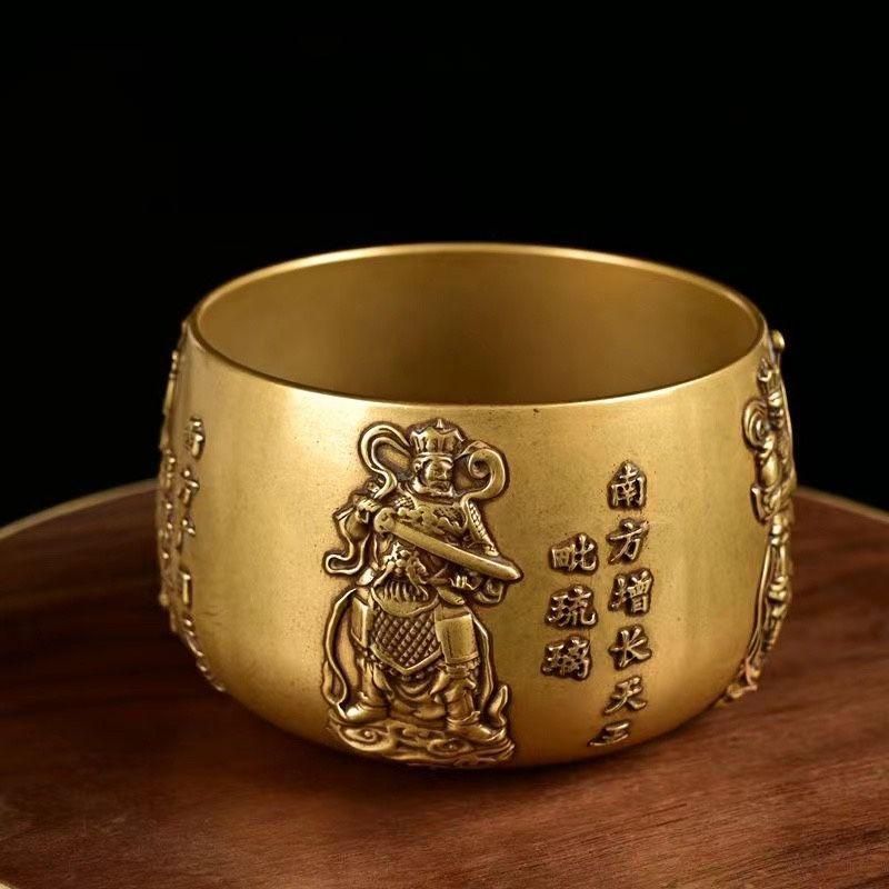 銅器 四天王招財聚宝盆 仏鉢 供養 法器 供盤 装飾品 工芸品 置物 銅器 四天王招財聚宝盆 仏鉢 供養 法器 供盤 装飾品 工芸品 置物