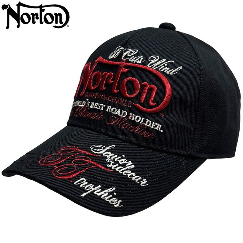 Norton ノートン 2025 メンズ ツイルキャップ ラメ刺繍 252N8700 スナップバック ブラック 黒 帽子 カジュアル メンズファッション 新品【Norton正規販売店】