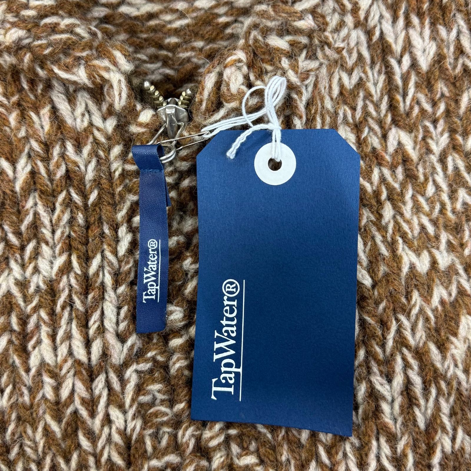 TapWater シェットランドウール カウチン ジップ カーディガン L 中古TapWater タップウォーター Shetland Wool Cowichan