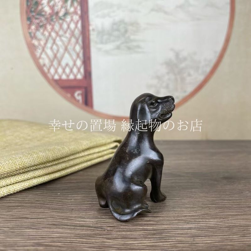 黄楊精細彫刻十二支縁起置物「座る犬」【整理番号:N23】 柘植根付 置物 十二支馬 黄楊繊細彫刻 木製。の通販 by Mirai's