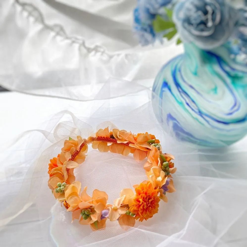 新商品 花冠 花かんむり カチューシャ ヘアアクセサリー キッズ