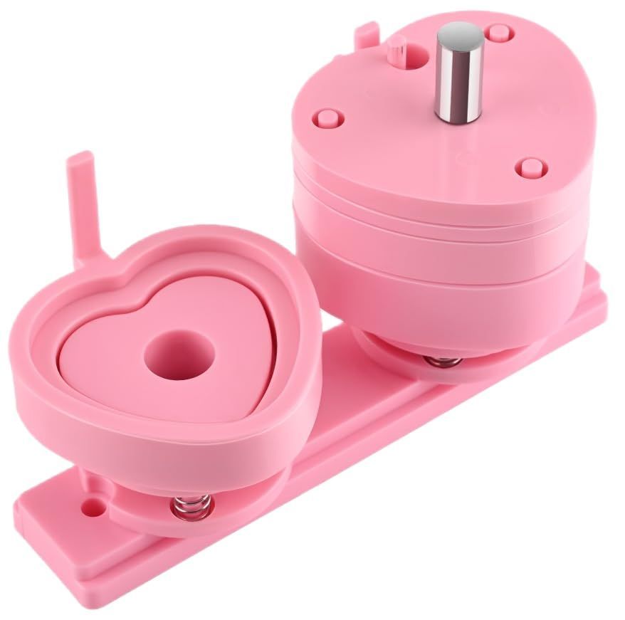 ピンク 金型 ハート形 缶バッチマシーン58mm金型 ハート形 缶バッジ 缶バッジメーカー ベース ピンク色 アイドルグッズ 手芸 手づくり 入学祝いプレゼント