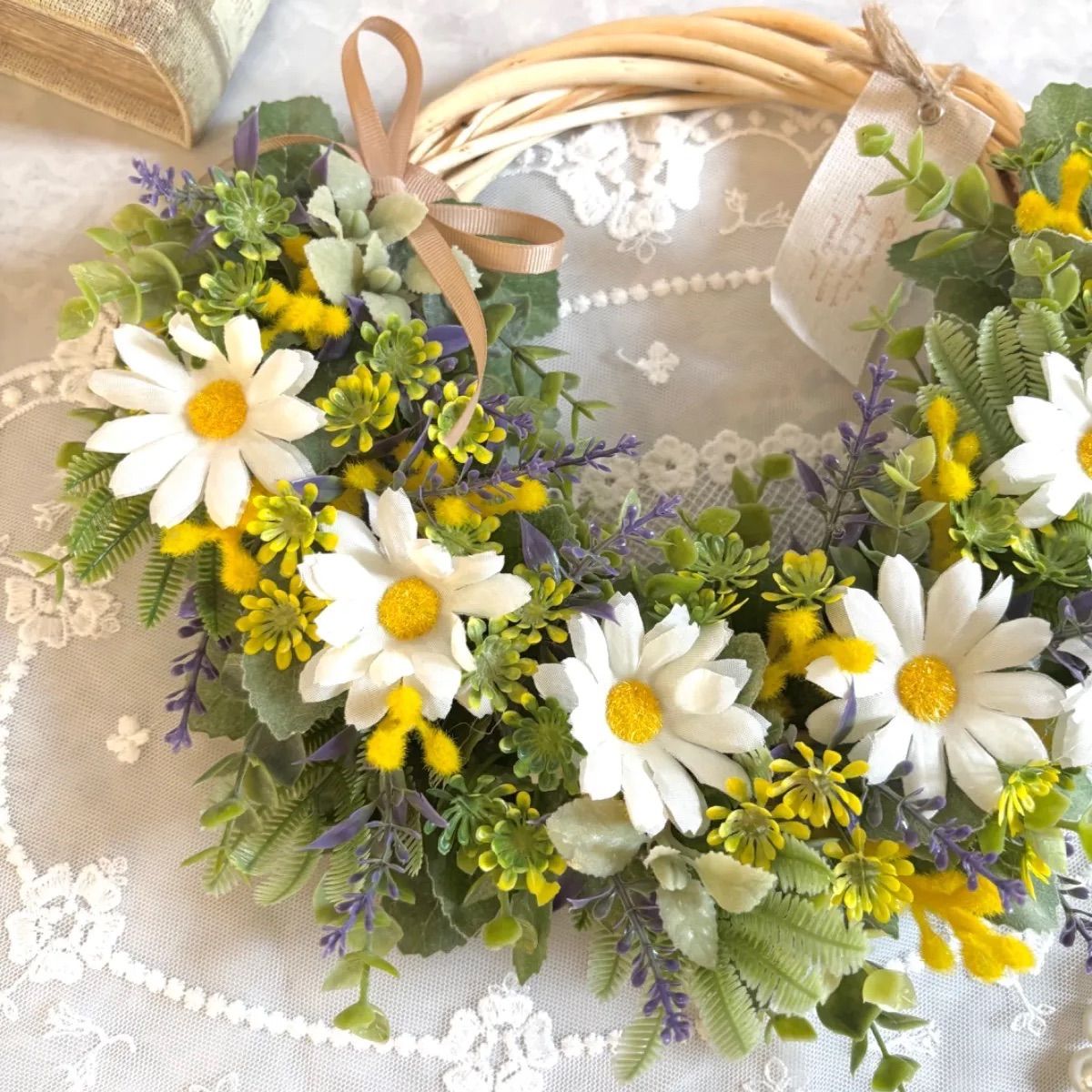 送料込み】❁⃘*.ﾟミモザのナチュラルハーフリース♡マーガレットの  