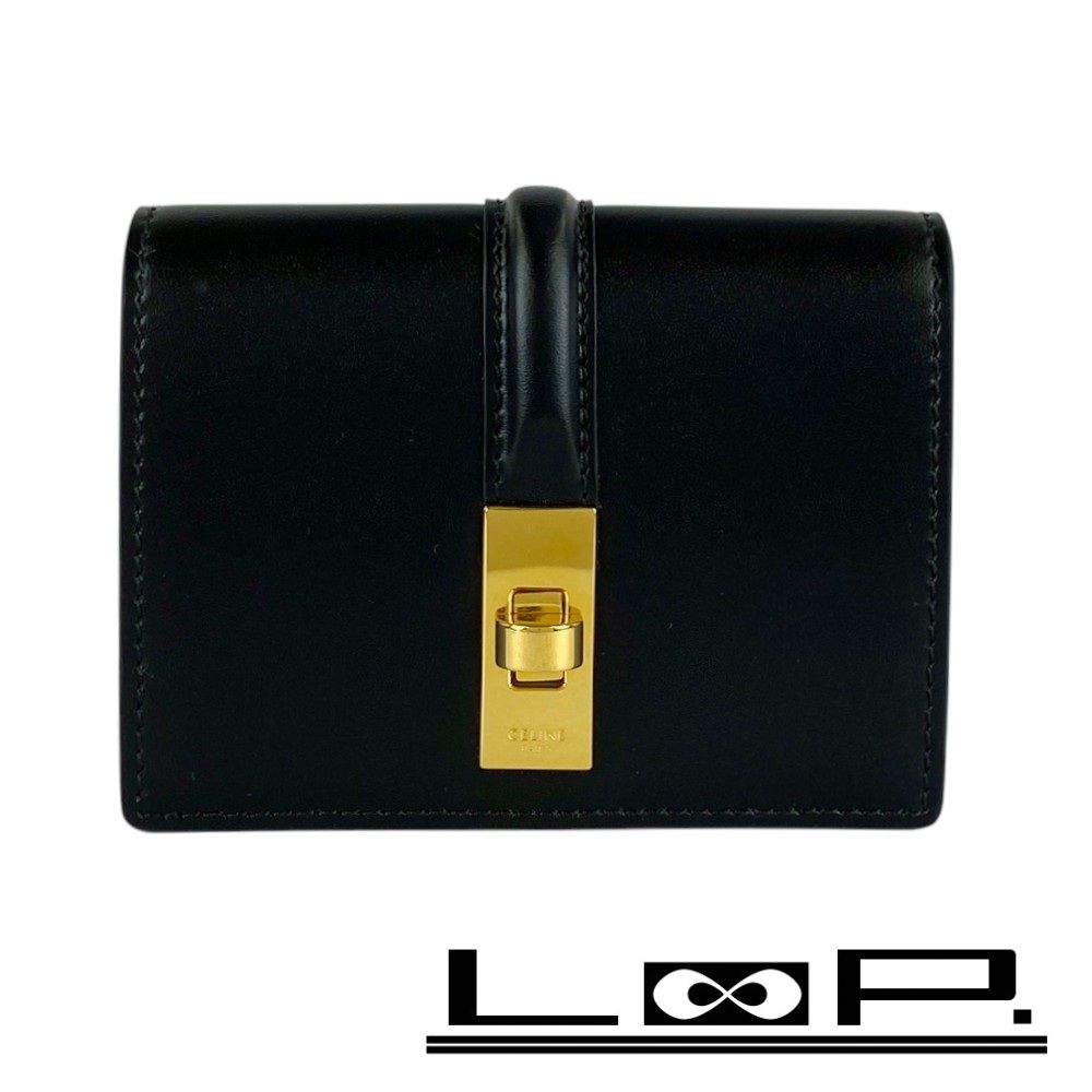 □新同□ セリーヌ フラップ付きカードホルダー 16 セーズ