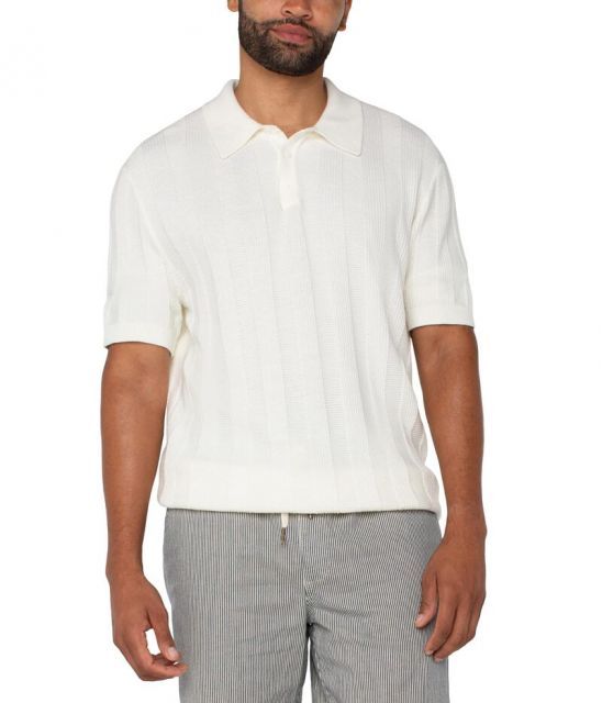 人気SALE，得価 【送料無料】 リヴァプール ロサンゼルス メンズ シャツ トップス Short Sleeve Sweater Knit Polo Ivory 長袖シャツ
