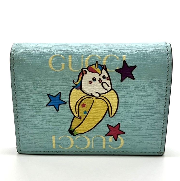 グッチ 財布 ばなにゃ コンパクトウォレット 701009 ライトブルー  