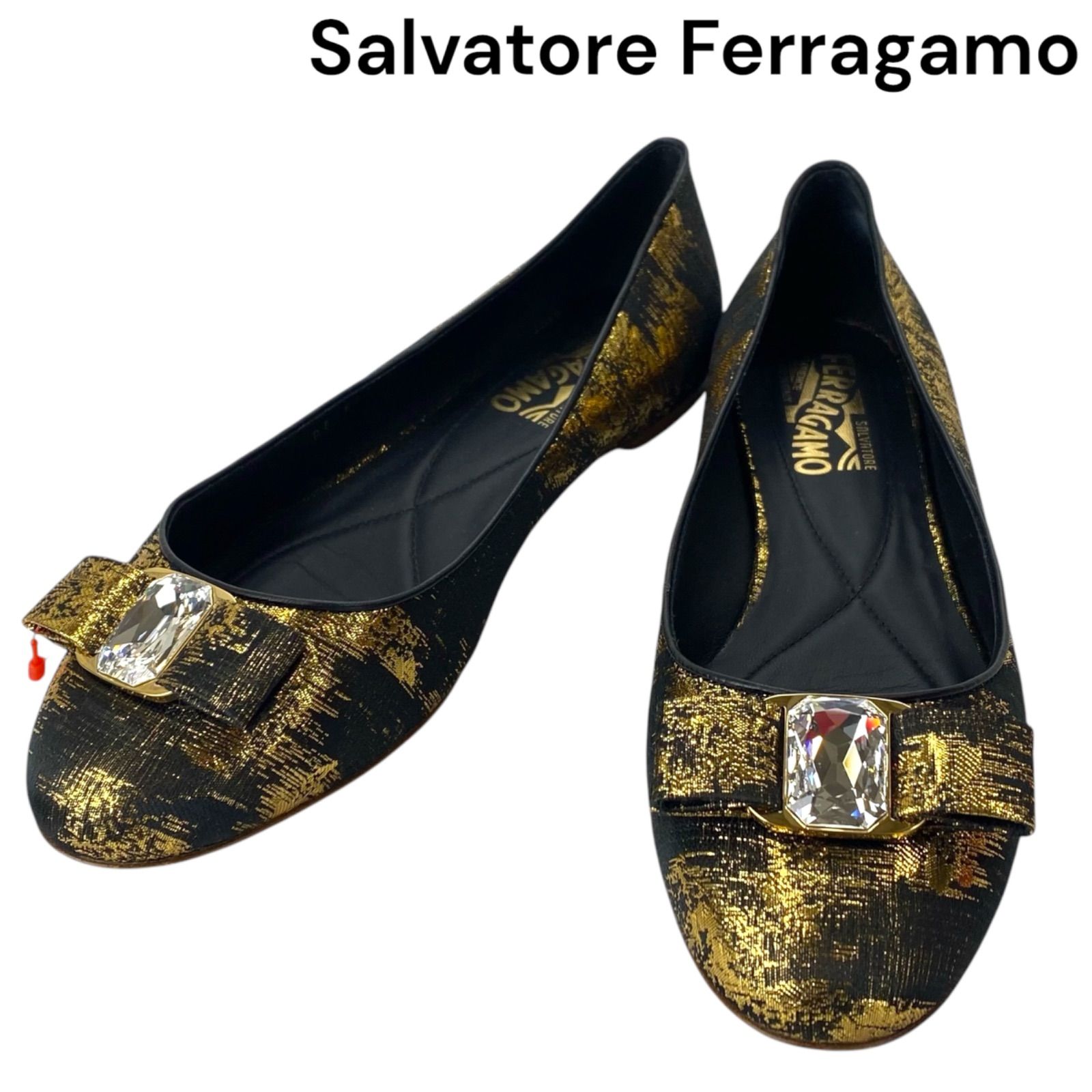 美品 サルヴァトーレフェラガモ Salvatore Ferragamo ビジュー バレエ