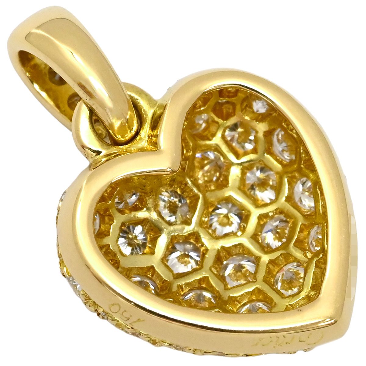 カルティエ Cartier ペンダントトップ ハート パヴェ K18YG ダイヤモンド イエローゴールド ネックレストップ