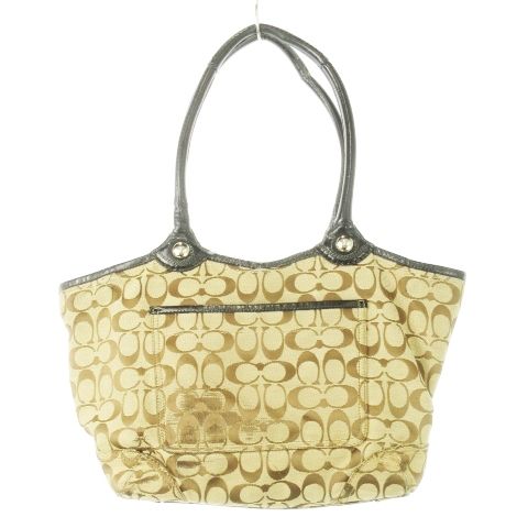 コーチ COACH トートバッグ キャンバス レザー 革 ロゴ