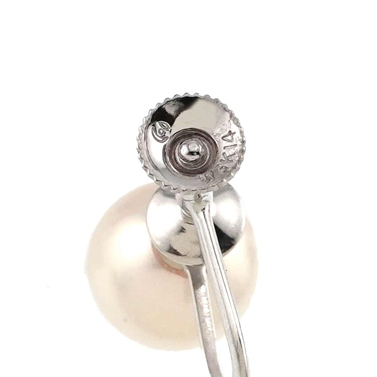 タサキ TASAKI アコヤ真珠 8.9mm イヤリング K14 WG ホワイト
