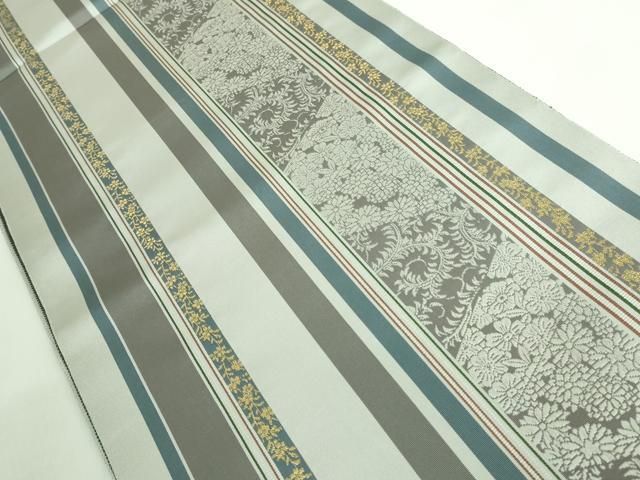 平和屋本店□極上 博多織人 黒木織物 本場筑前博多帯 両面 全通柄袋帯