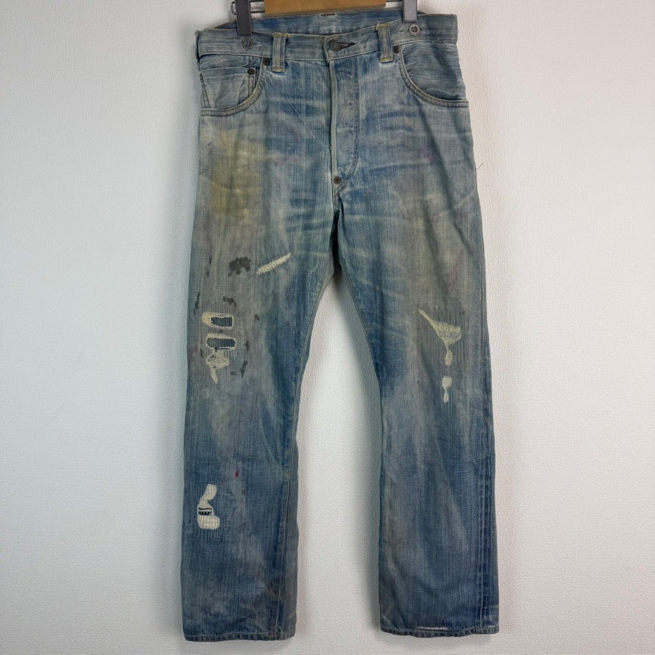 RRL ダブルアールエルUNION STANDARD ダメージ加工デニム　XL ダブルアールエル RRL ダメージ加工 ライトブルー デニム RRL