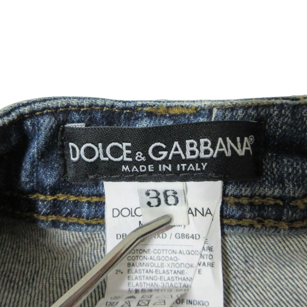 美品 DOLCE&GABBANA ドルチェ&ガッバーナ ロゴプレート デニム