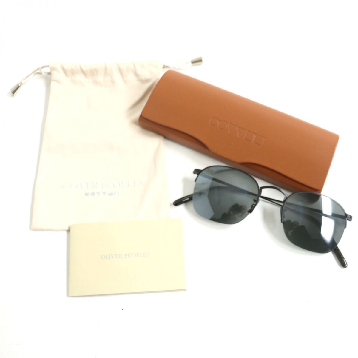 美品▽OLIVER PEOPLES オリバーピープルズ OV1209S RICKMAN ハーフリム サングラス/アイウェア 黒 51□21 148  伊製 ケース・保存袋付き - メルカリ