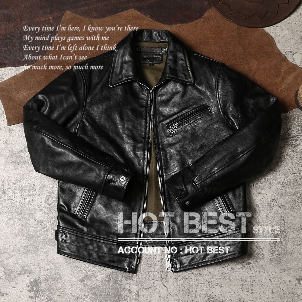 1.5mm ホースハイド 30'sスタイル シングルライダース メンズ 革ジャン