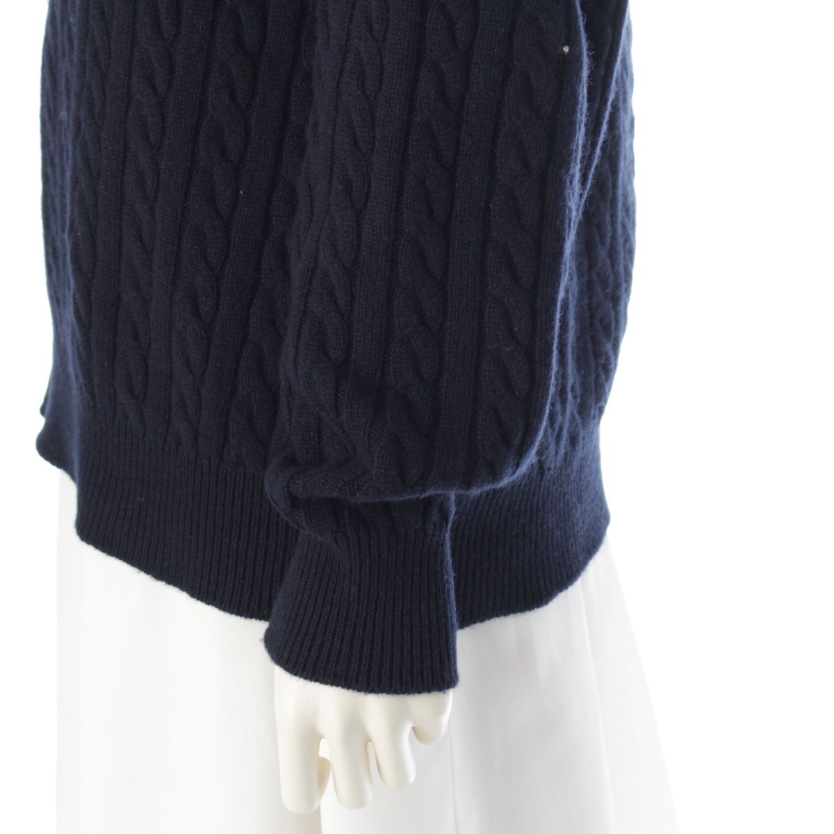 ミュウミュウ 24年 カシミヤ バックロゴ ケーブルニット 長袖