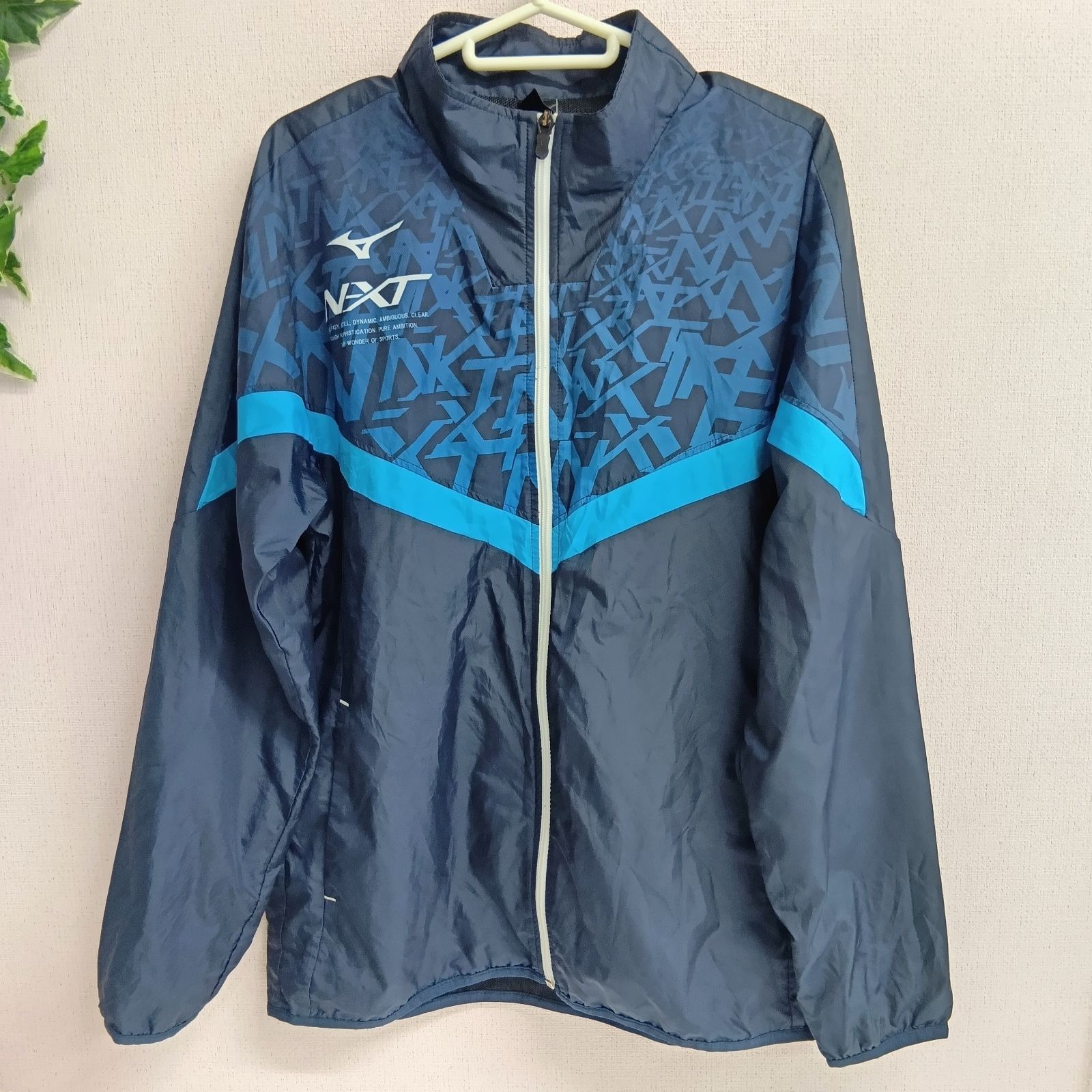 MIZUNO]ミズノ ウィンドブレーカー メンズ 古着 サイズL 紺 青
