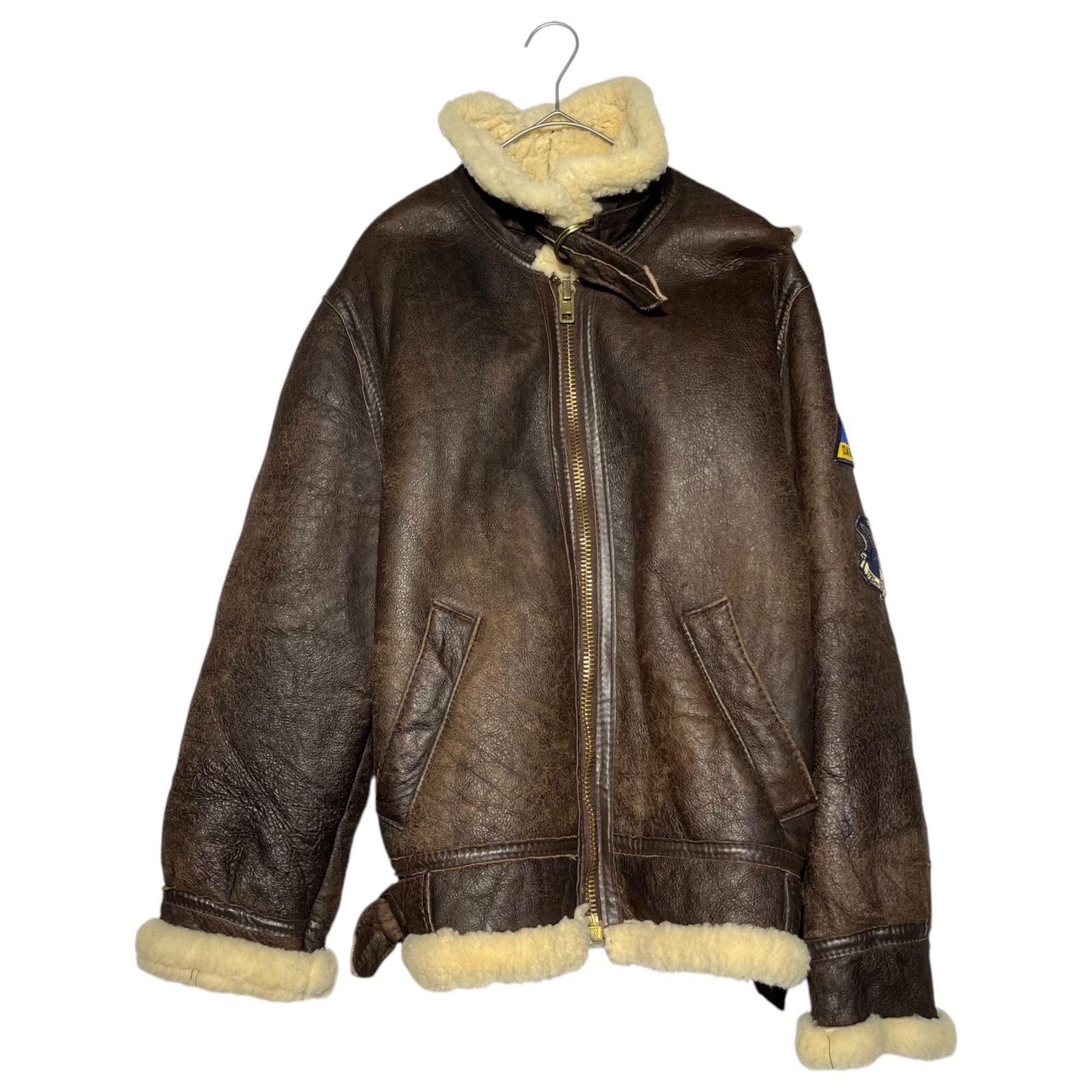USA製 Sheepskin B-3 ミリタリー レザー ボア ジャケット（80s