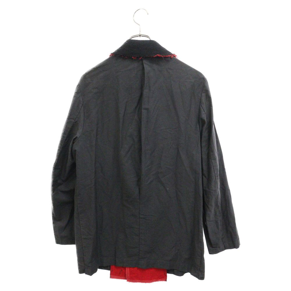 COMME des GARCONS HOMME PLUS (コムデギャルソンオムプリュス) 02AW 四つの黒期ドッキング 異素材切り替え ウール混  Pコート ブラック/レッド PG-C003 - メルカリ