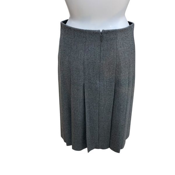 ●◆ グッチ GUCCI スカート 膝下丈 プリーツ グレー ウール カシミア 38 M 9号 レディース H5X019 SIROKUMA-CORPORATION_COM