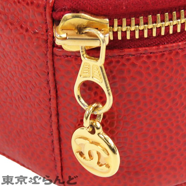 CHANEL シャネルアクセサリーケースキャビアシリーズレッド