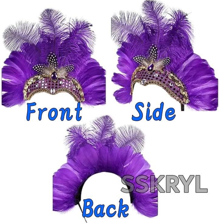 SSKRYL サンバ カーニバル ヘッド ドレス ヘアアクセサリー 羽根
