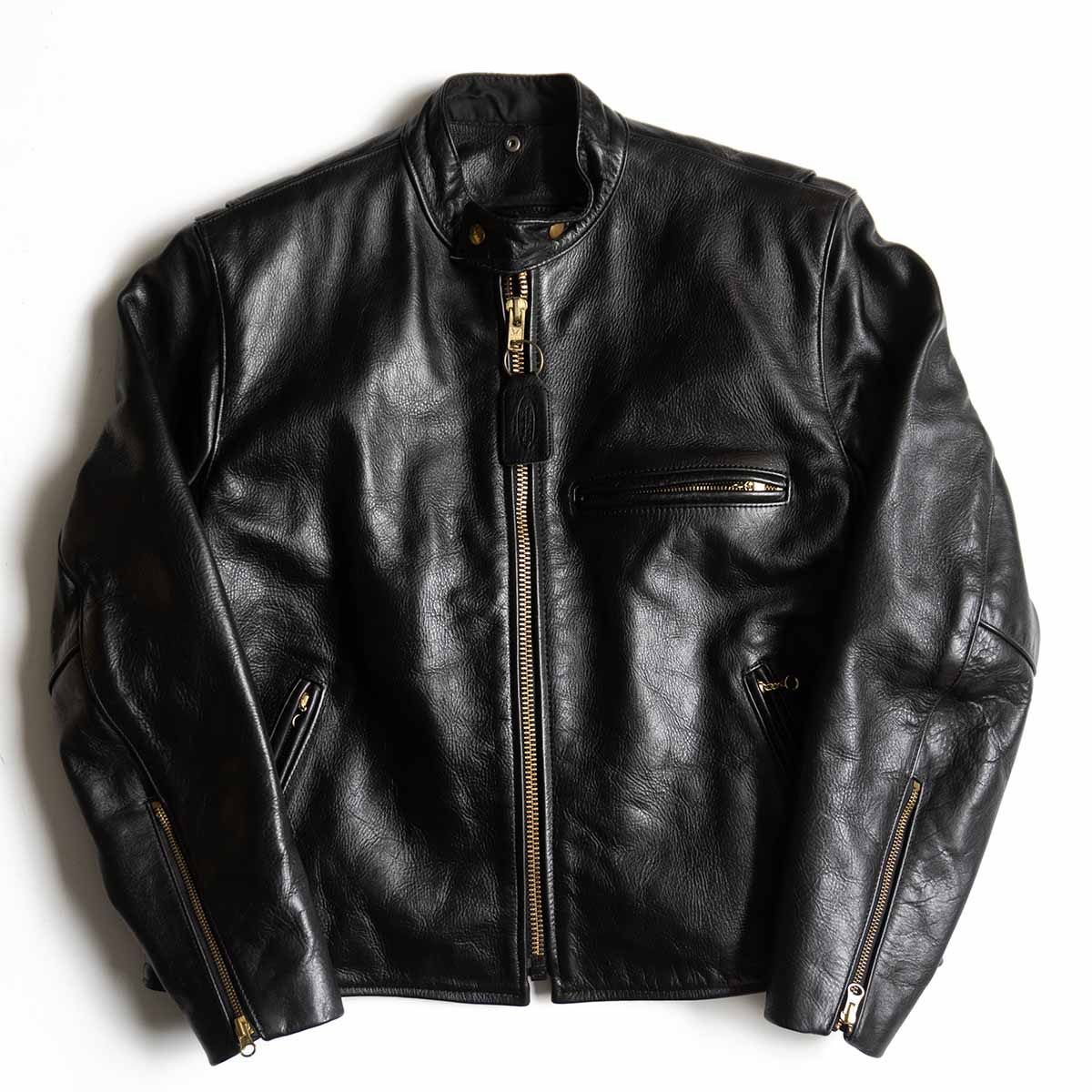 |ビッグサイズ VANSON MODEL B シングルライダースジャケット 46 レザー ライナー付き バンソン 25100966