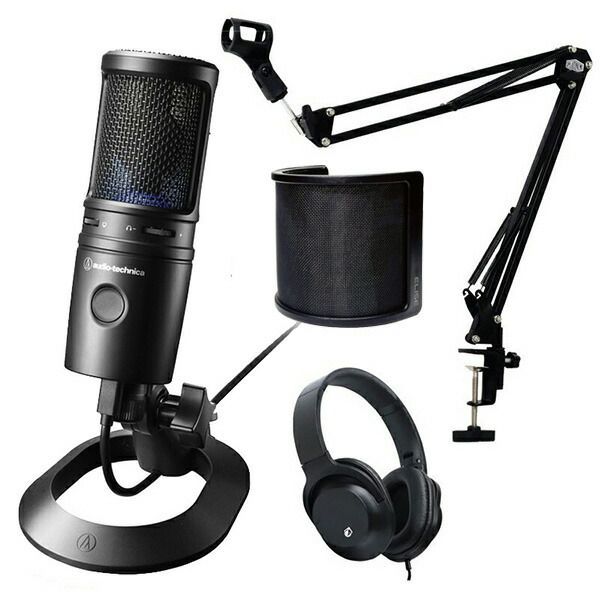 audio-technica オーディオテクニカ USB マイク AT2020USB-X KHP001 ヘッドホン MPC1B マイクアーム ポップガード セット