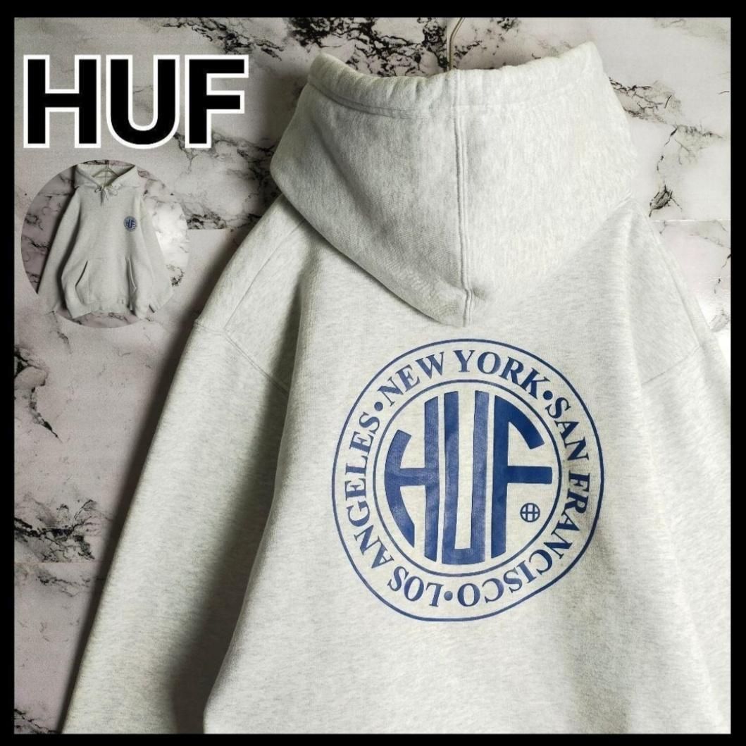 【即完売モデル】HUF ハフ ビッグロゴ パーカー 人気デザイン 入手困難 即完売品モデル】ハフ☆ビッグロゴ パーカー 人気デザイン 入手