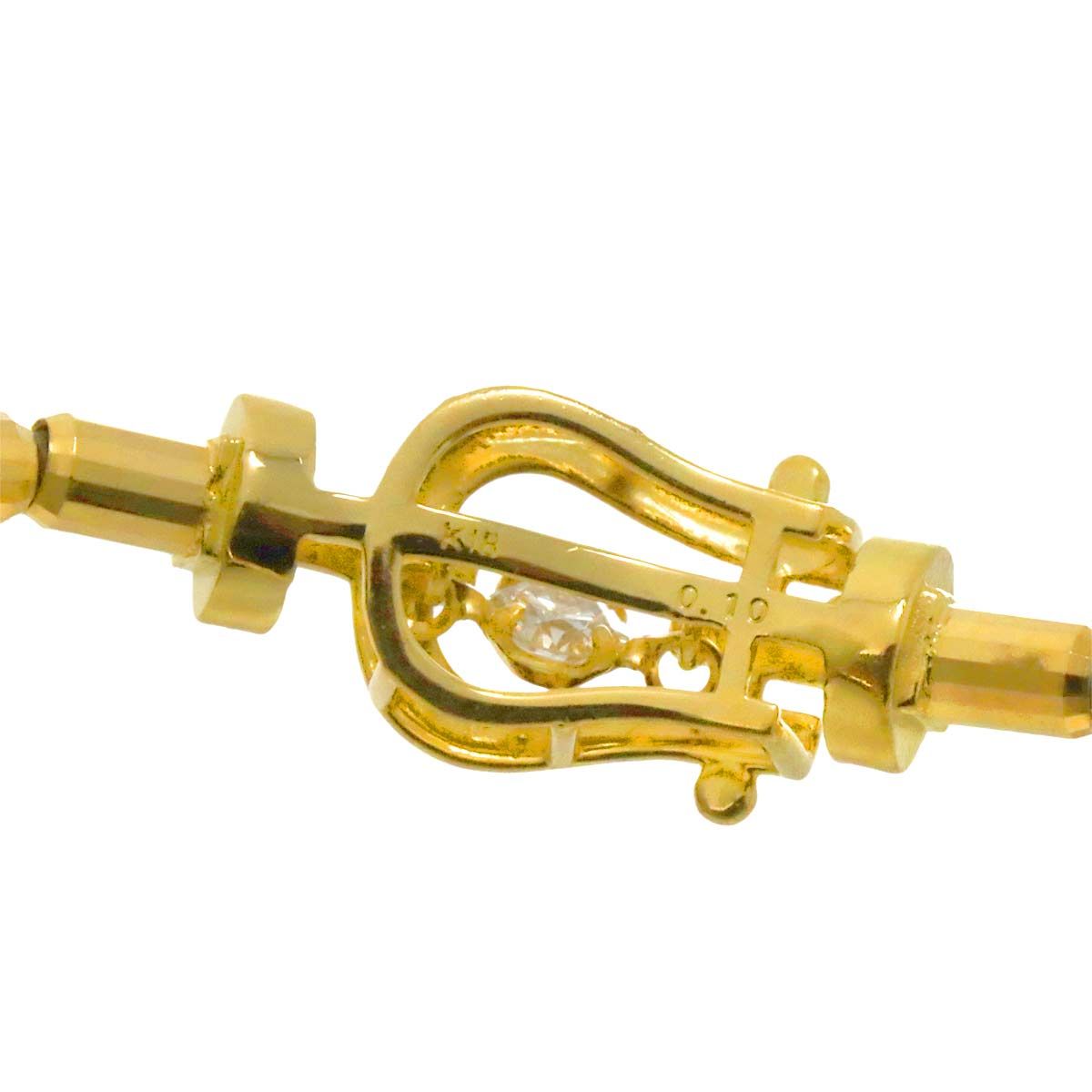 ダイヤ 0.10ct K18 YG ブレスレット 15.5cm イエローゴールド