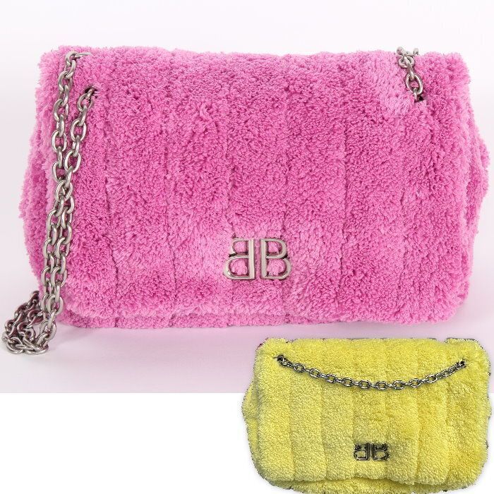 華やか バレンシアガ ショルダーバッグ MONACO BBロゴ タオル地 BALENCIAGA バレンシアガ MONACO モナコ 2WAY ショルダーバッグ