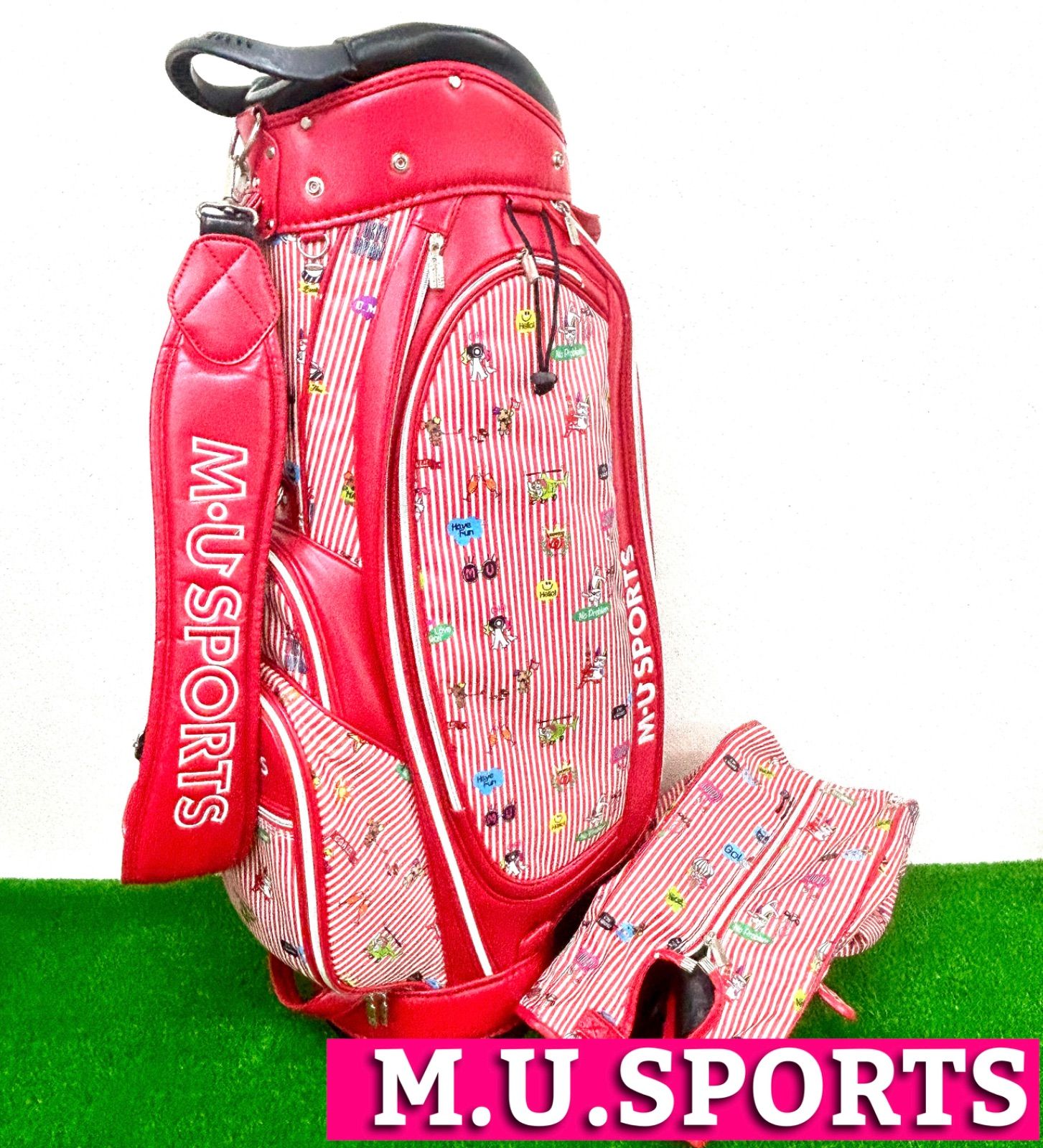 ミエコウエサコ　ゴルフバッグ　キャディバッグ　ヴィンテージ　ゴルフ　赤 ミエコウエサコ ゴルフバッグ キャディバッグ ヴィンテージ ゴルフ 赤