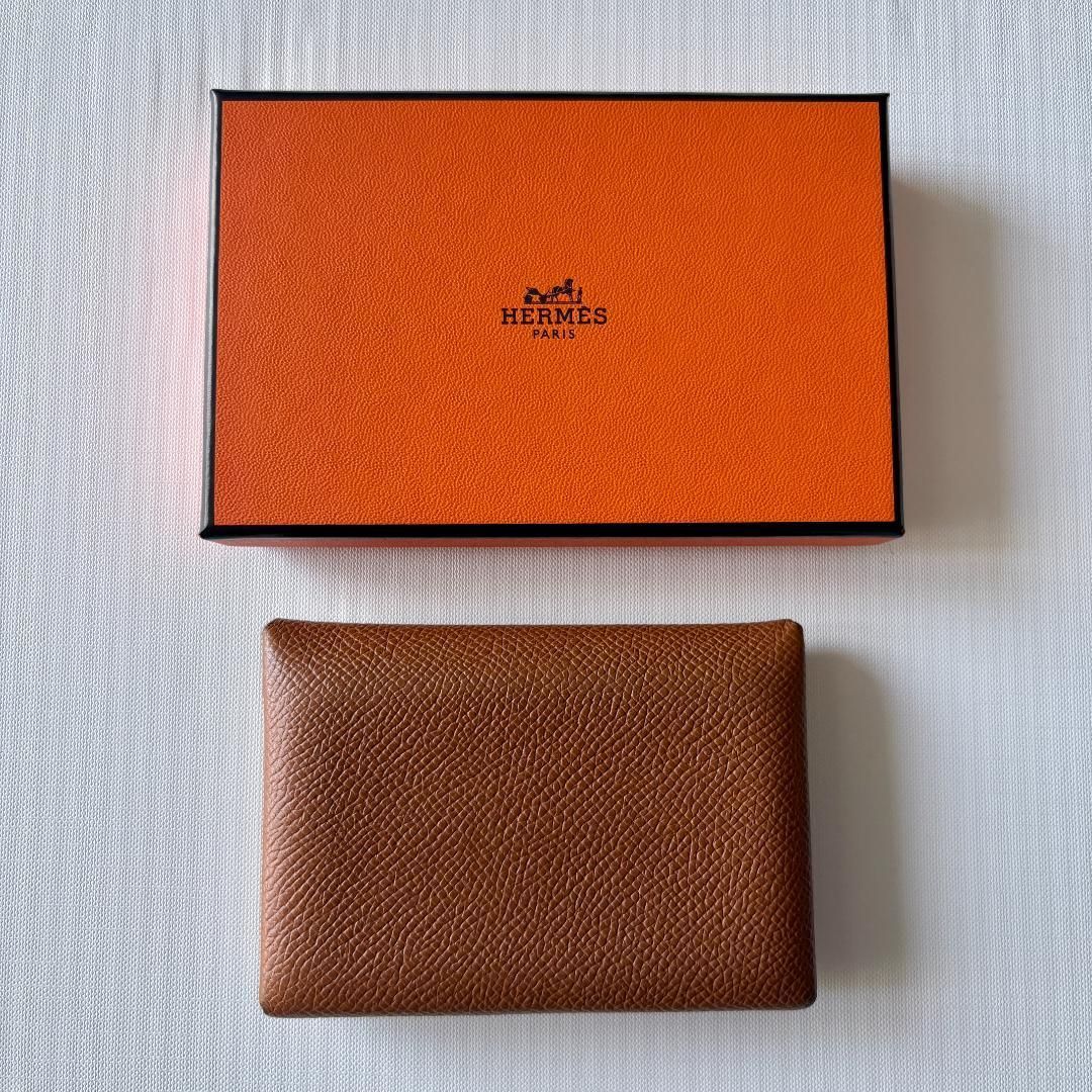 エルメス カルヴィ デュオ ブラウン カードケース 財布