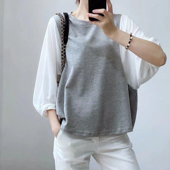 切り替え ブラウス Tシャツ 可愛い ゆったりしたTシャツ レディース Tシャツ 切り替え ブラウス Tシャツ 春夏新作 可愛い ゆったりしたT