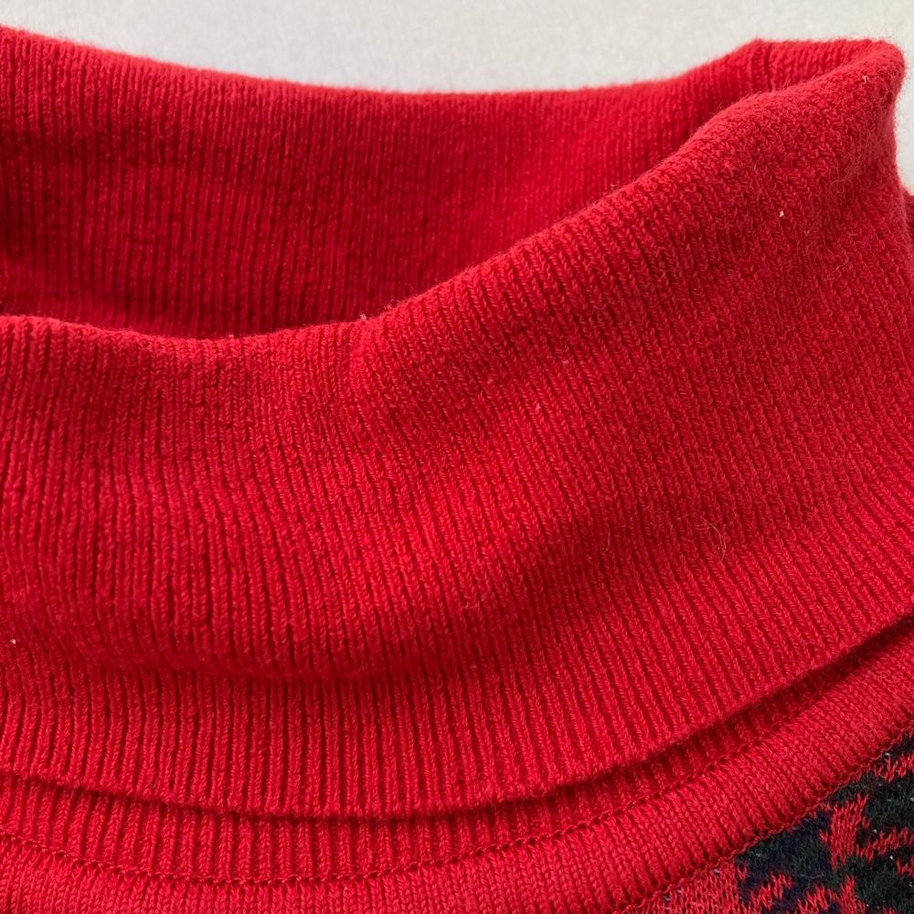 【美品】PEARLYGATES チェック柄タートルネックセーター　パーリーゲイツ パーリーゲイツ PG サイドロゴ切替チェック柄ハイネックニット