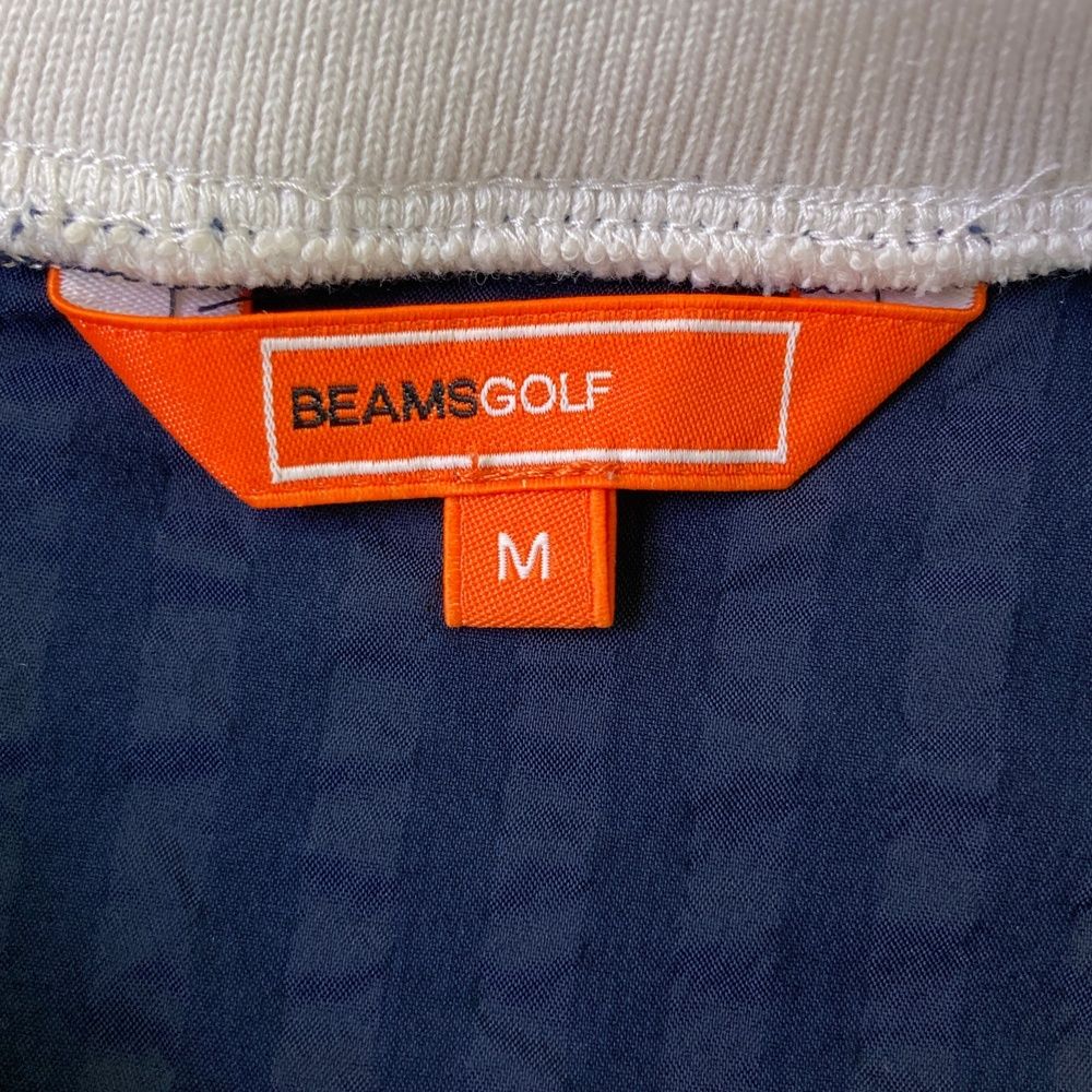 サイズ：M BEAMS GOLF ビームスゴルフ 襟付きTシャツ ネイビー系