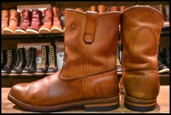 【9.5E 良品 97年製 緑犬タグ 犬刻印】レッドウィング 866 ペコス ブーツ 茶 オロイジナル ブラウン redwing pecos HOPESMORE REDWING 866 サイズ6 97年製 ペコスブーツ レッドウィング 97年製