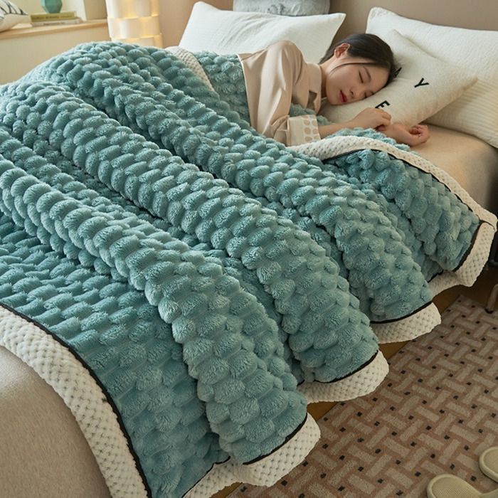 寝具 毛布 200×230cm チェック柄 もこもこ ブランケット ふわふわ 2枚
