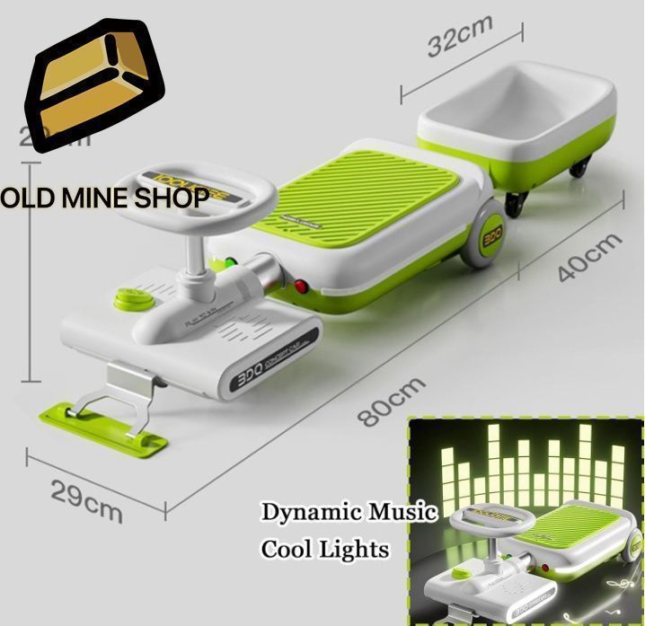 電動ウィグルカー、子供用クリーニングゴーカート、トレーラー付き格納