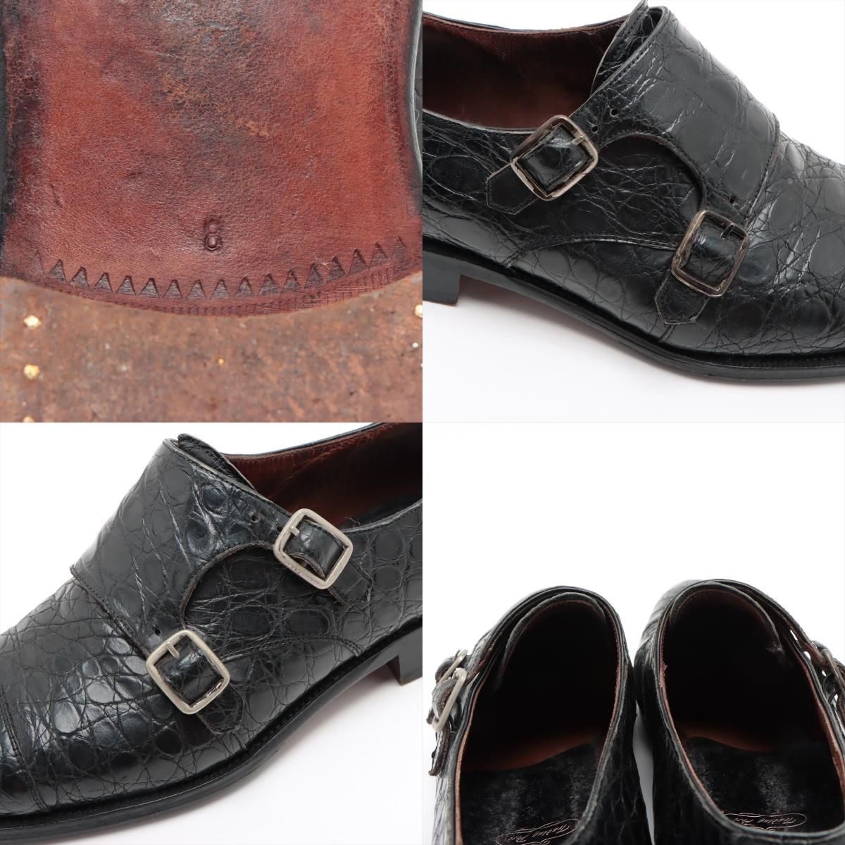 美品 CARMINA カルミナ ダブルモンクストラップ クロコダイル レザー