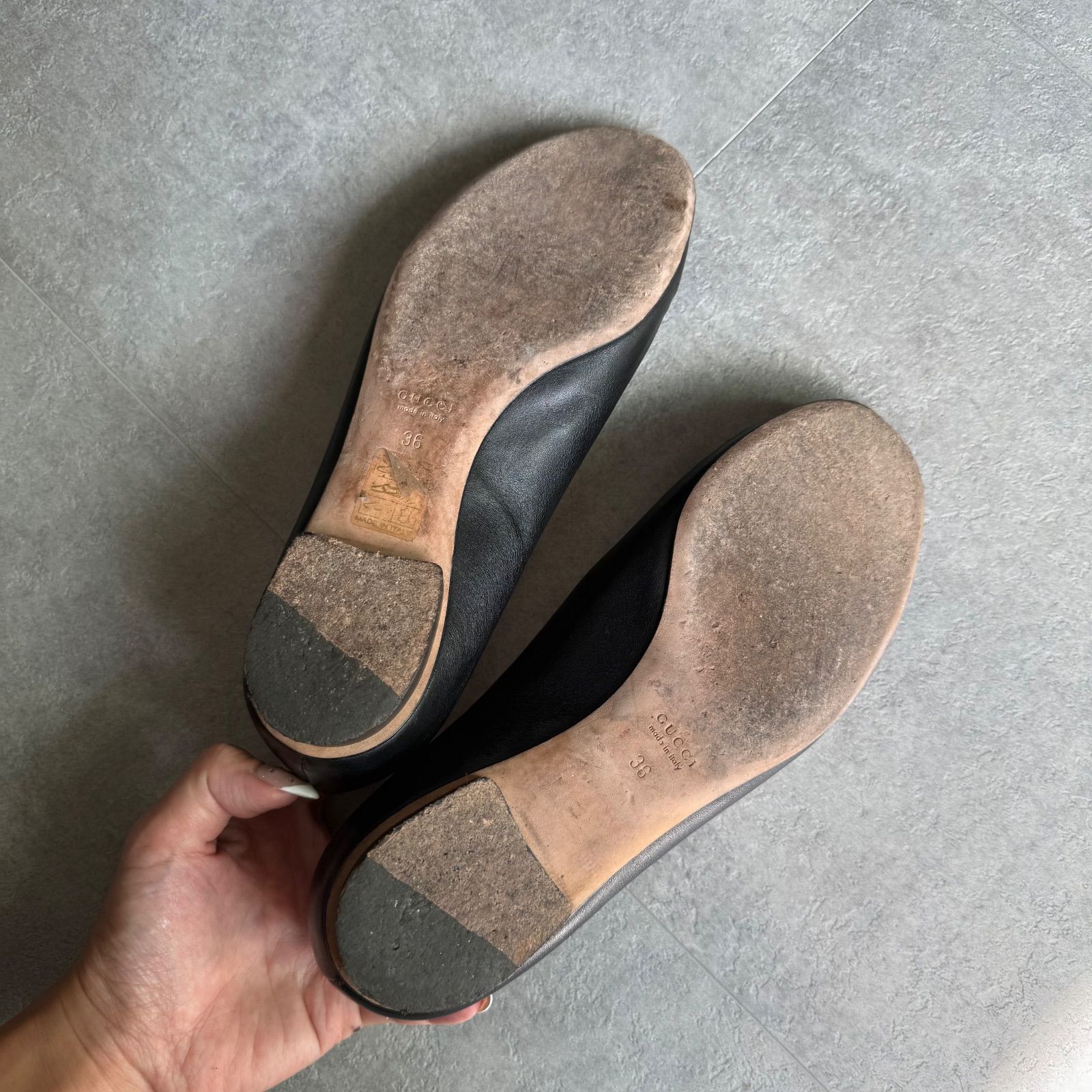 GUCCI ホースビットパンプス フラットシューズ バレエシューズ レザー