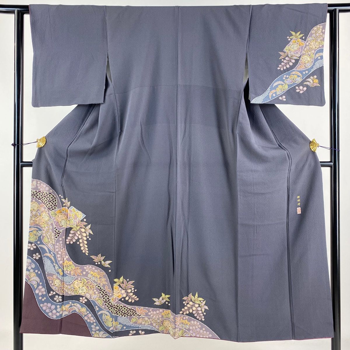 競ナビ】付下げ 美品 名品 落款 翠山工房 やまと誂製 辻が花 金彩 