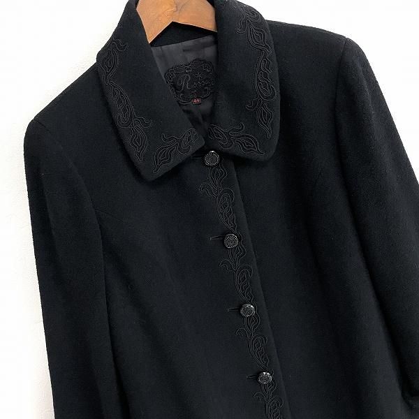 wnc インポートロッサ import Rossa コート 44 黒 刺繍 ロング 配送