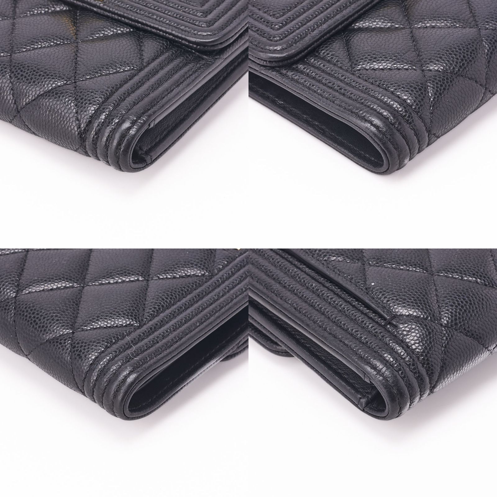 CHANEL シャネル ボーイシャネル マトラッセ 三つ折りコンパクト 財布