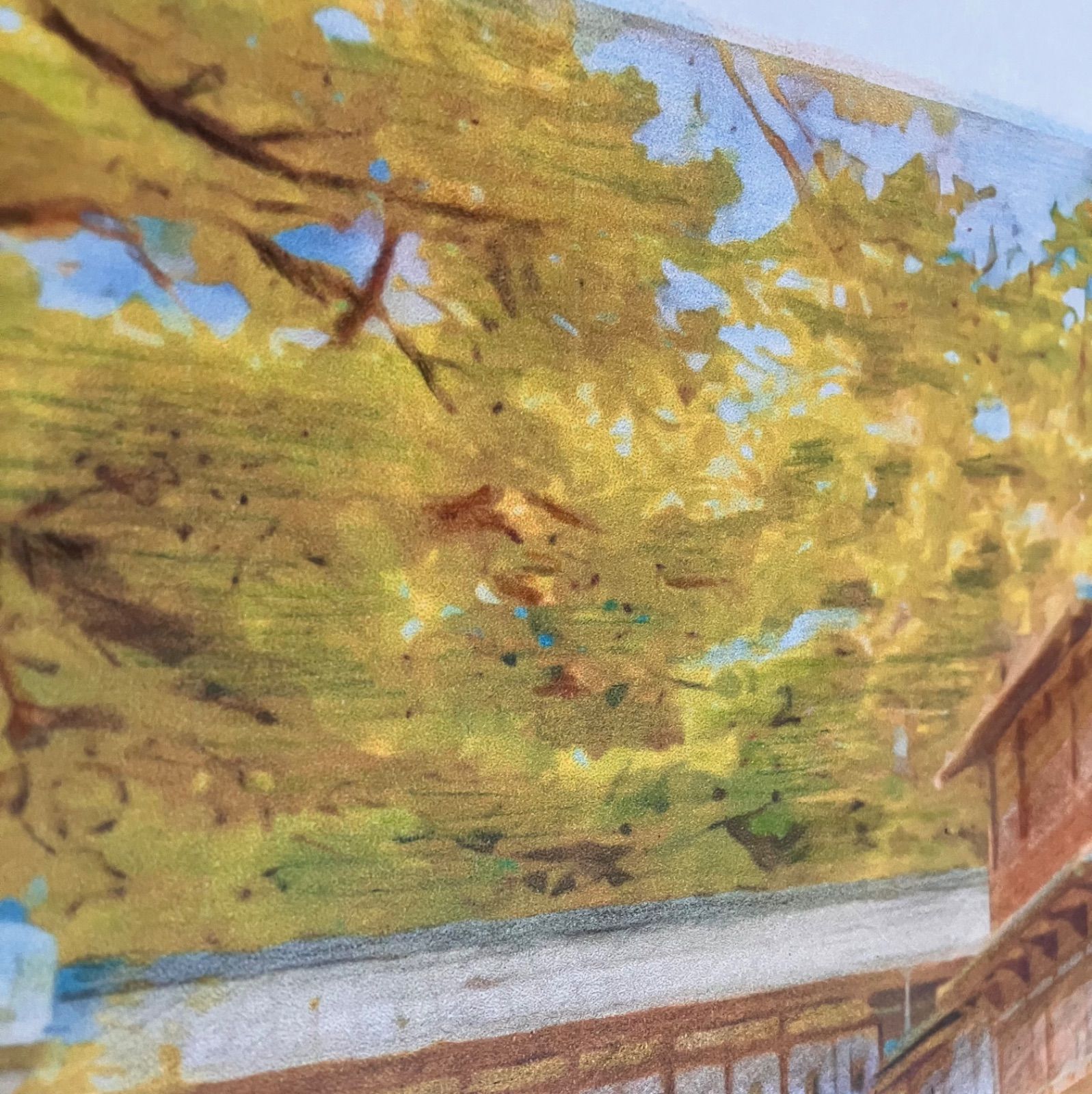 ジブリアート⑩千と千尋の神隠しより「積善館」額装品　額縁寸法33㎝×24㎝ ジブリアート⑩千と千尋の神隠しより「四万の杜（しまのもり）積善館