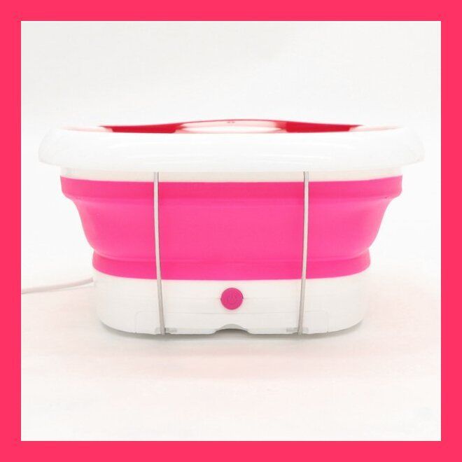 限定お買い得商品 保温ヒーター付足湯バケツ/折りたたみ足湯桶/ローラー付/フット 小物