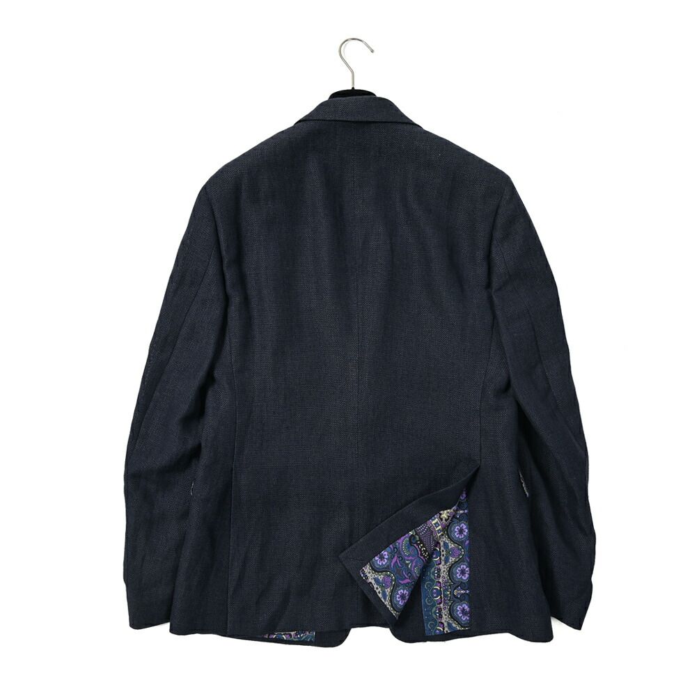 ETRO エトロ　ジャケット　黒/ブラック ETRO エトロ / テーラードジャケット 2Bシングル ウール リネン